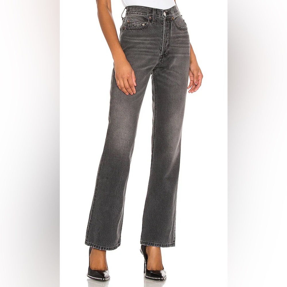 Redone Originals 70’s Bootcut High Rise In Black Gray